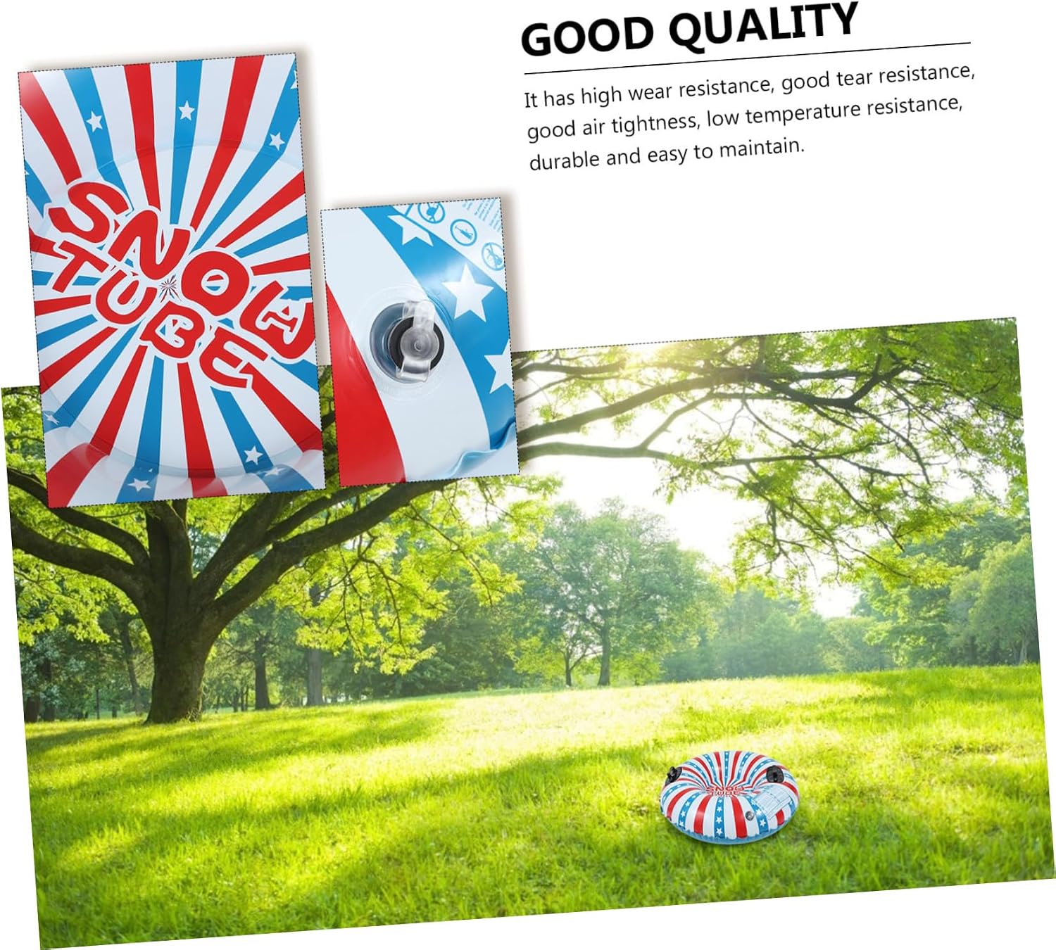 Milisten Inflatable Thickened Snow Tube Sled PVC Cushion and Adults 96cm Winter Outdoor Sliding Snow Sledding Fun