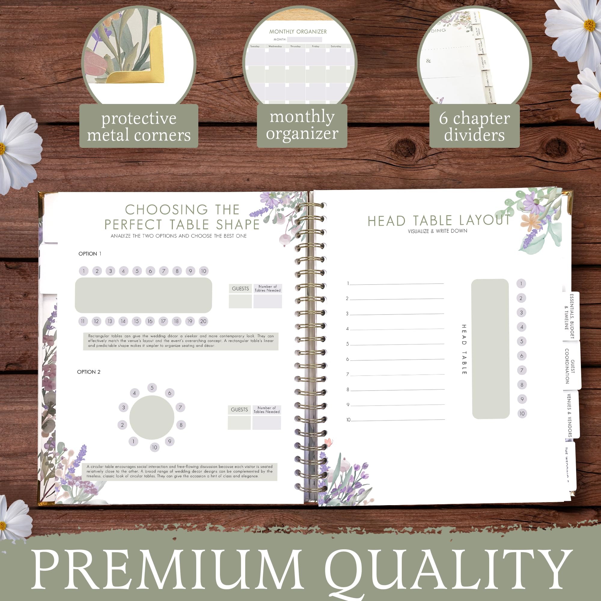 Das ultimative Premium-Hochzeitsplaner-Buch und Organizer für die Braut, der komplette Brautplaner-Organizer und Andenken-Hochzeitsordner