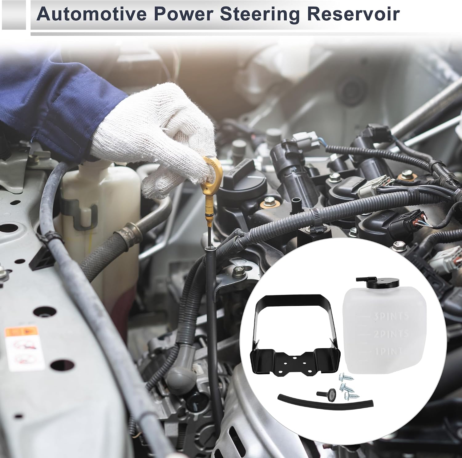Power Steering Reservoir for Chevrolet Chevelle 1965-1969 V8 6.5L Automotive Power Steering Tank 1 Pc