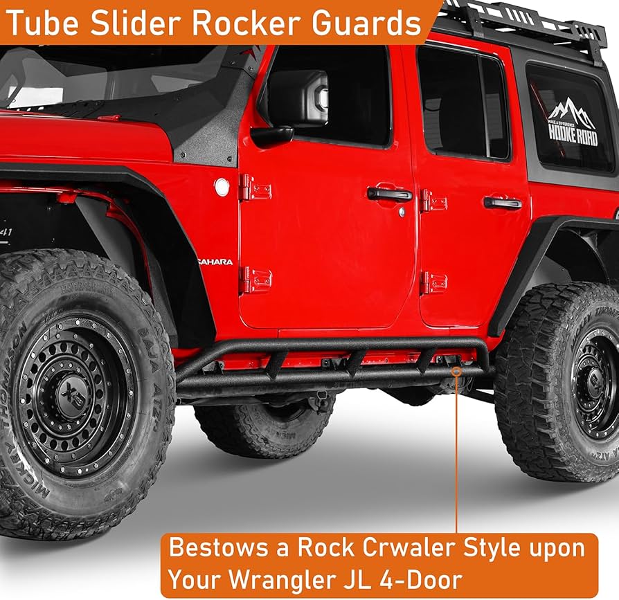 Amazon.com: Hooke Road 4-Door JL Tube Rock Slider Rails Rocker