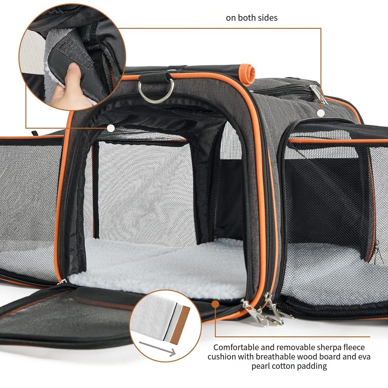 Grande borsa espandibile, per gatti, per passeggiate con animali domestici, viaggi all'aperto, visite turistiche, design da viaggio, trasportini traspiranti per animali domestici