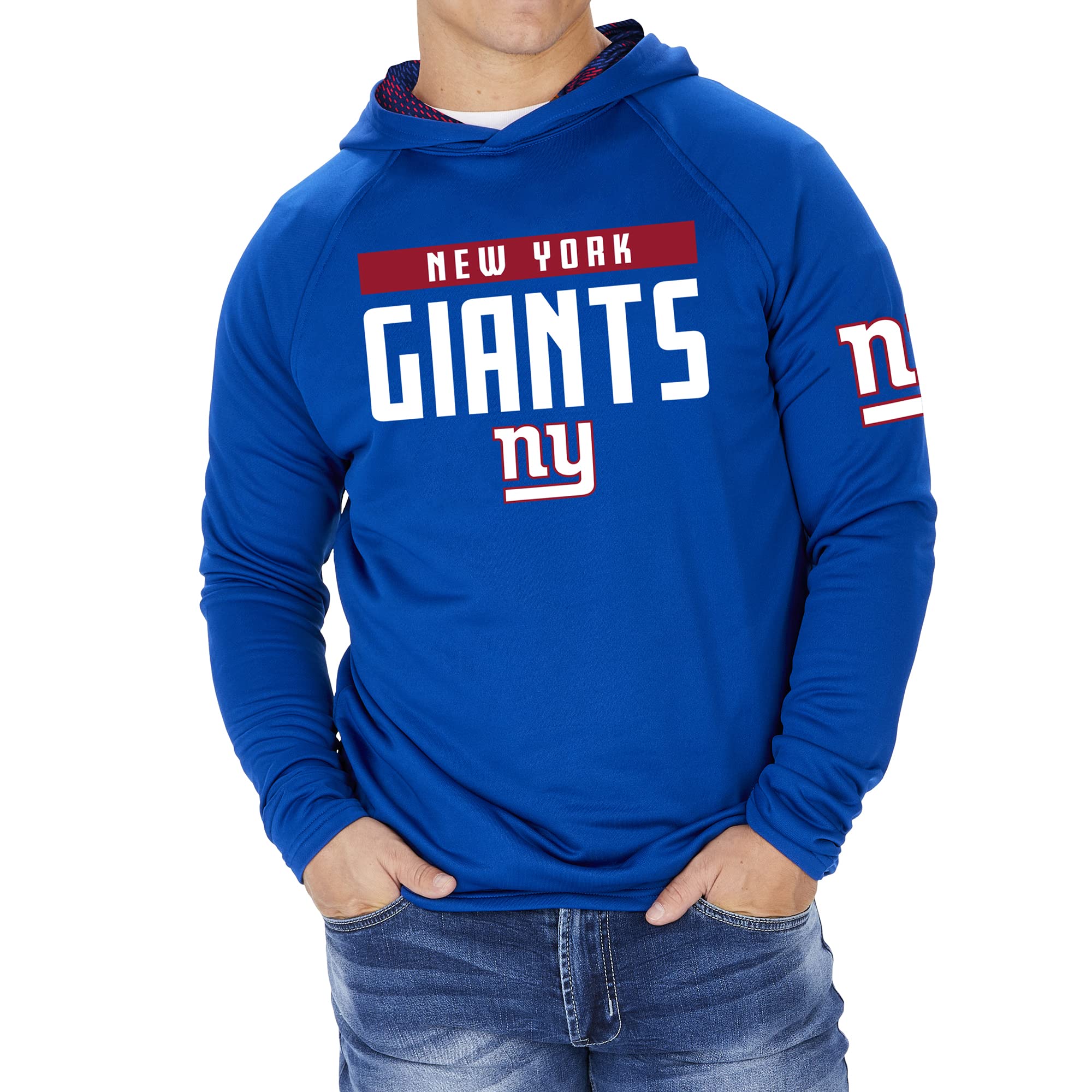Zubaz NFL Football Men's Solid Team Hoodie with Camo Lined Hood and Sleeve Graphic — view 62
