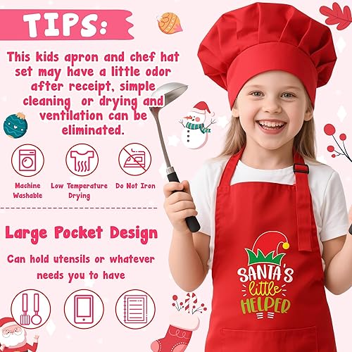 Miniatura 23 de R HORSE Juego de 2 delantales para niños y sombrero de chef, delantal de cocina azul ajustable para niños, kit de pintura y entrenamiento