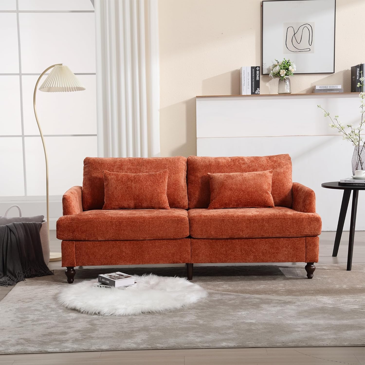 Sofa,68” Comfy Sofa Couch with Extra Deep Seats, Chenille Loveseat Comfy Small couches for Small Spaces Apartment Lounge,2-Seat Upholstered