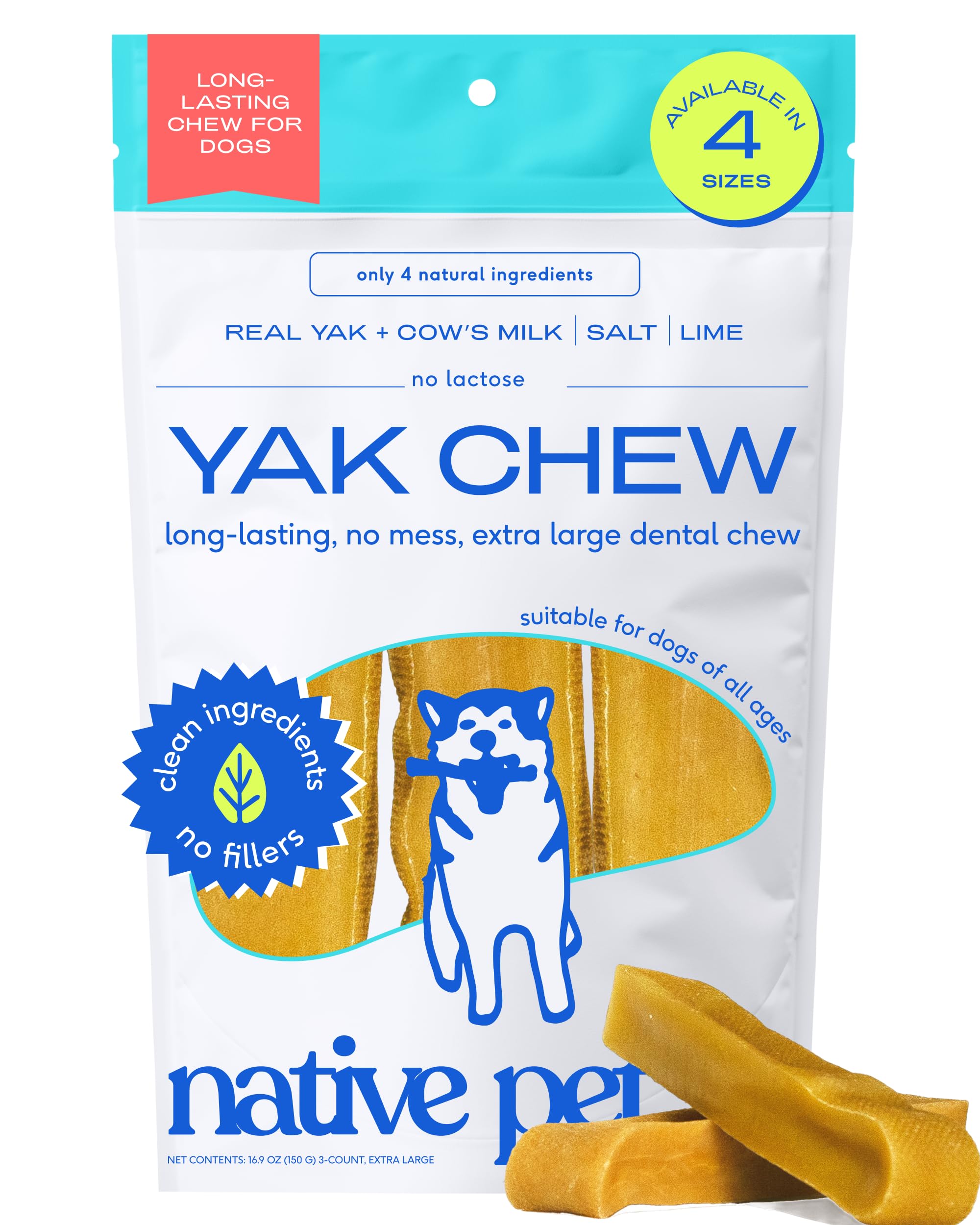 Amazon.com : Native Pet Yak Cheese Himalayan Dog Chews XLarge