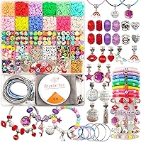 Vista 1 de leitait Kit de Fabricación de Pulseras de Juguetes para Niñas - Kit de Fabricación de Joyas con Dijes de 3000 Piezas, Rellenos para Canasta