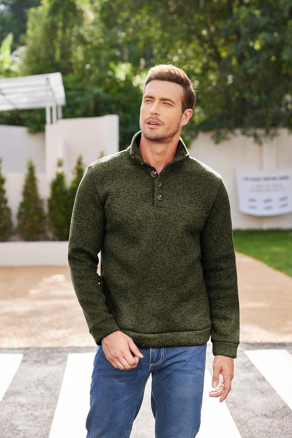 COOFANDY Men's Casual Slim Fit Pullover Sweater Knitted Thermal Sweatshirt - Image 4