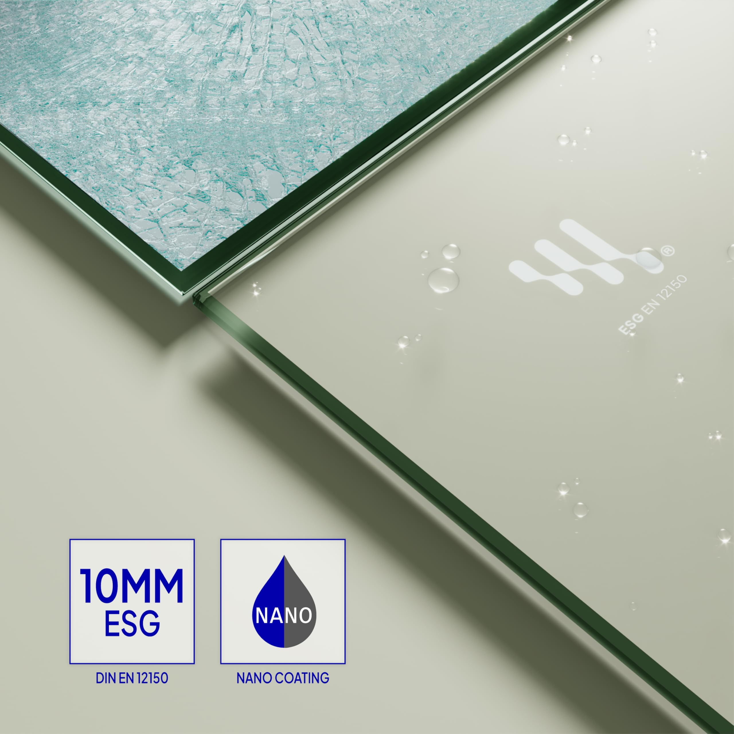 Mampara de Ducha, Panel Fijo, Walk In Fiona 130x200 cm - Vidrio de Seguridad Templado Transparente de 10 MM, Barra Estabilizadora 20BM y Perfil de Pared de Inox Negro