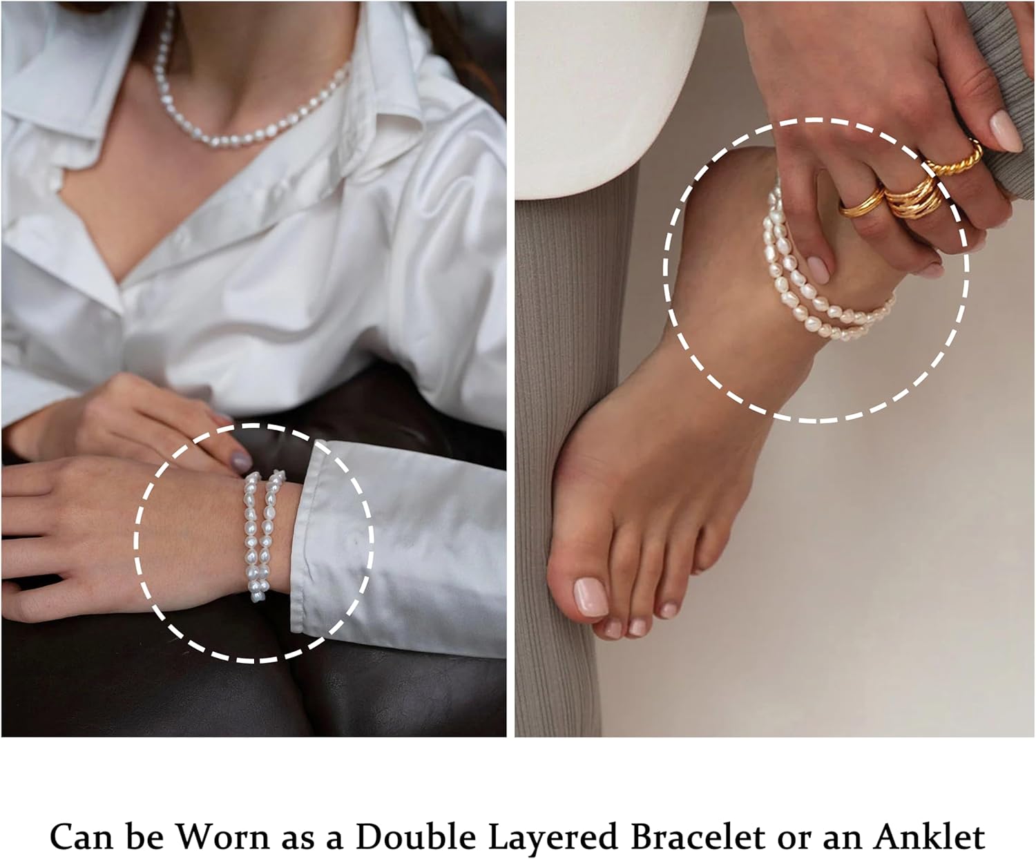 Aobei Pearl Gemstone Beaded Choker Necklace for Women Boho Turquoise/Cultured Freshwater Pearls/Garnet/Amazonite Jewelry - Image 6