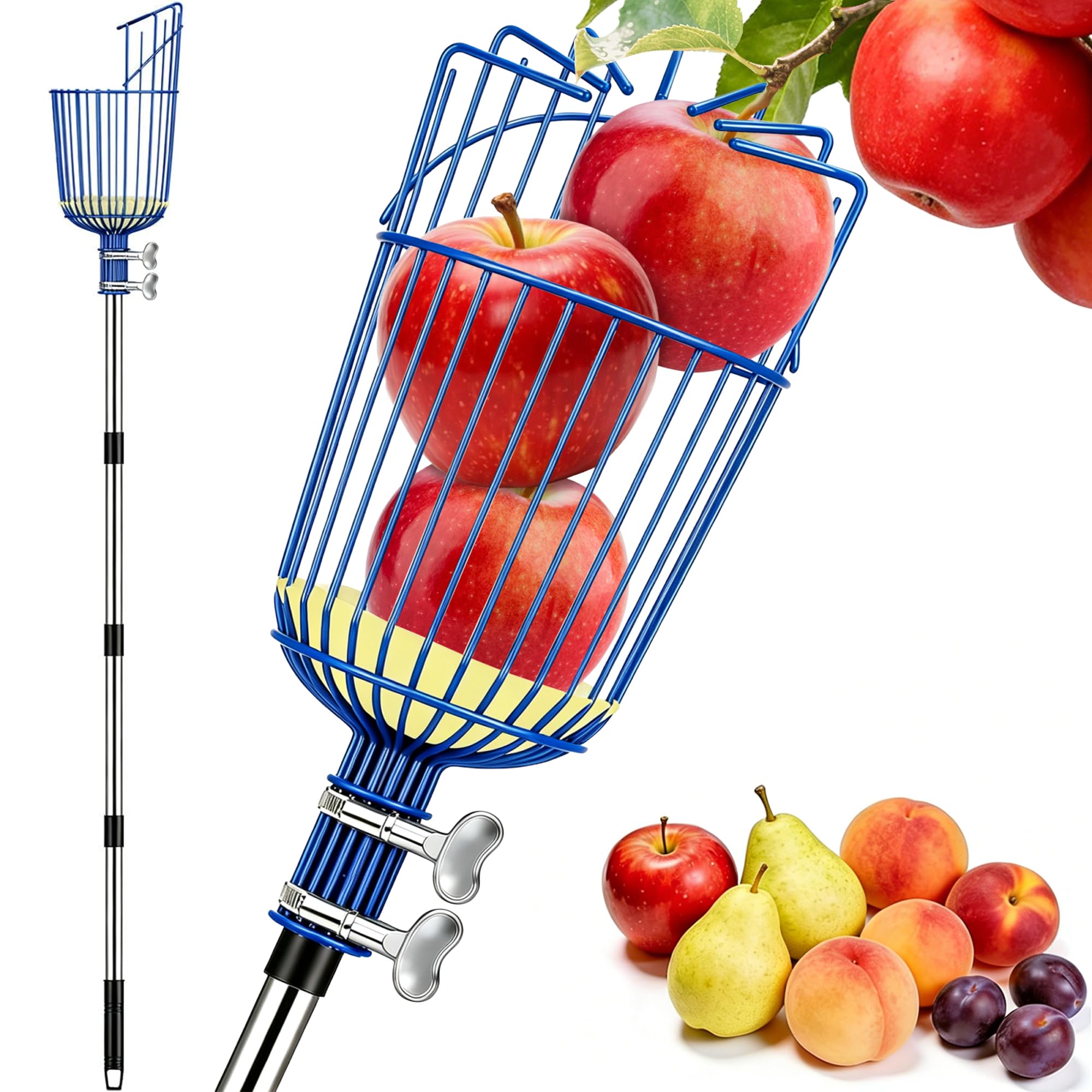 4M Fruit Picker, Stainless Steel Apple Picker with Telescopic Handle