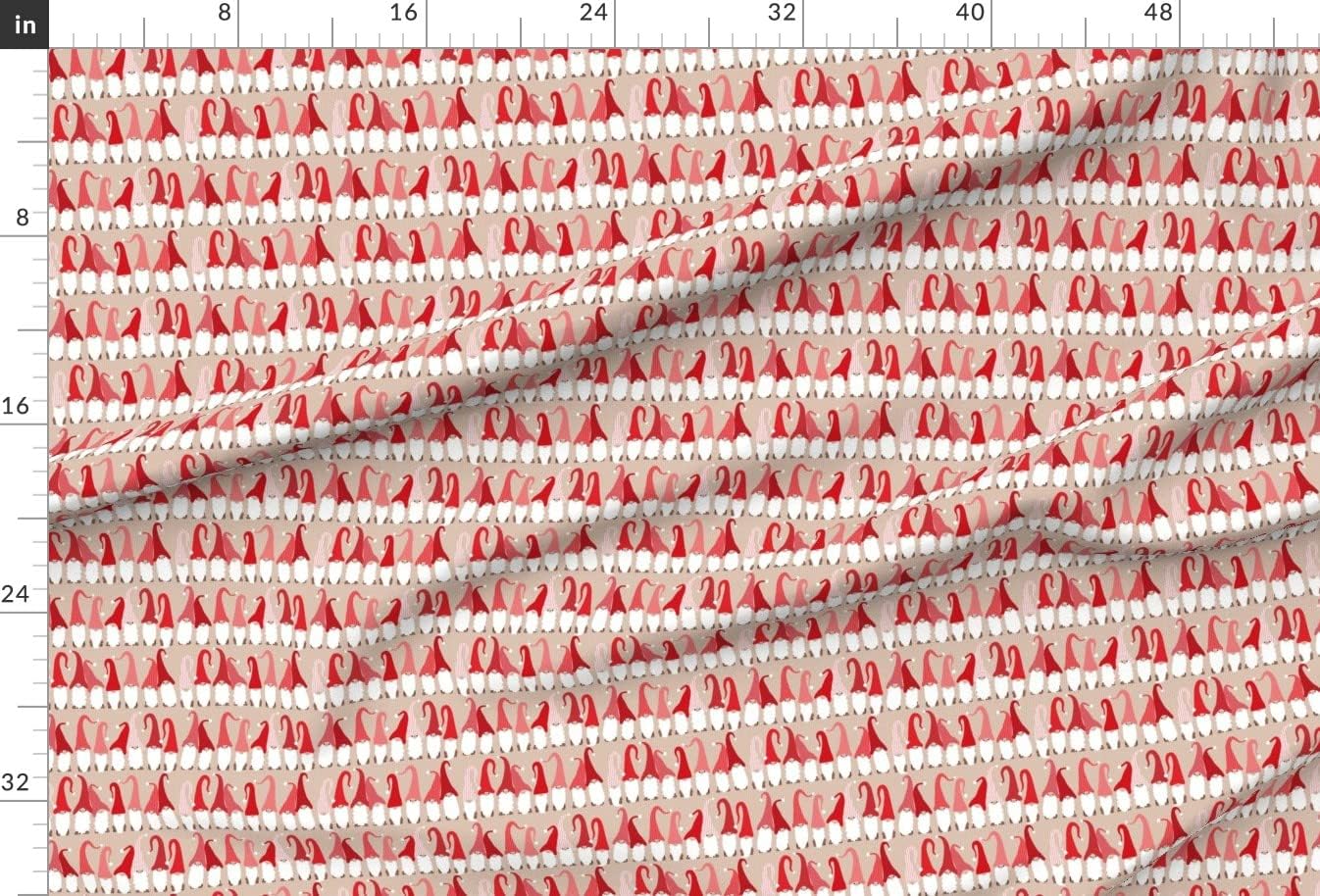 Spoonflower Fabric - Gnome Small Scandinavian Christmas Forest Printed on Chiffon Fabric by The Yard - Sewing Fashion Apparel Dresses Home Decor