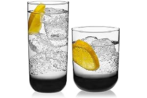 Libbey 16-Piece Polaris Tumbler and Rocks Glass Set: Smoke Hue Drinkware Ensemble