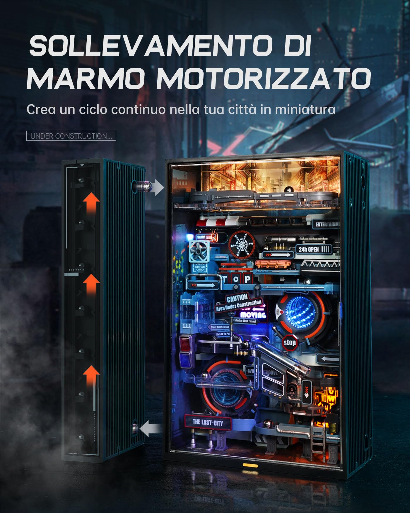 ROBOTIME Puzzle 3D Modellismo da Costruire Adulti Last City Piste per le Biglie, Regali Decorativi per Scrivanie Gaming per Uomini, MR01S