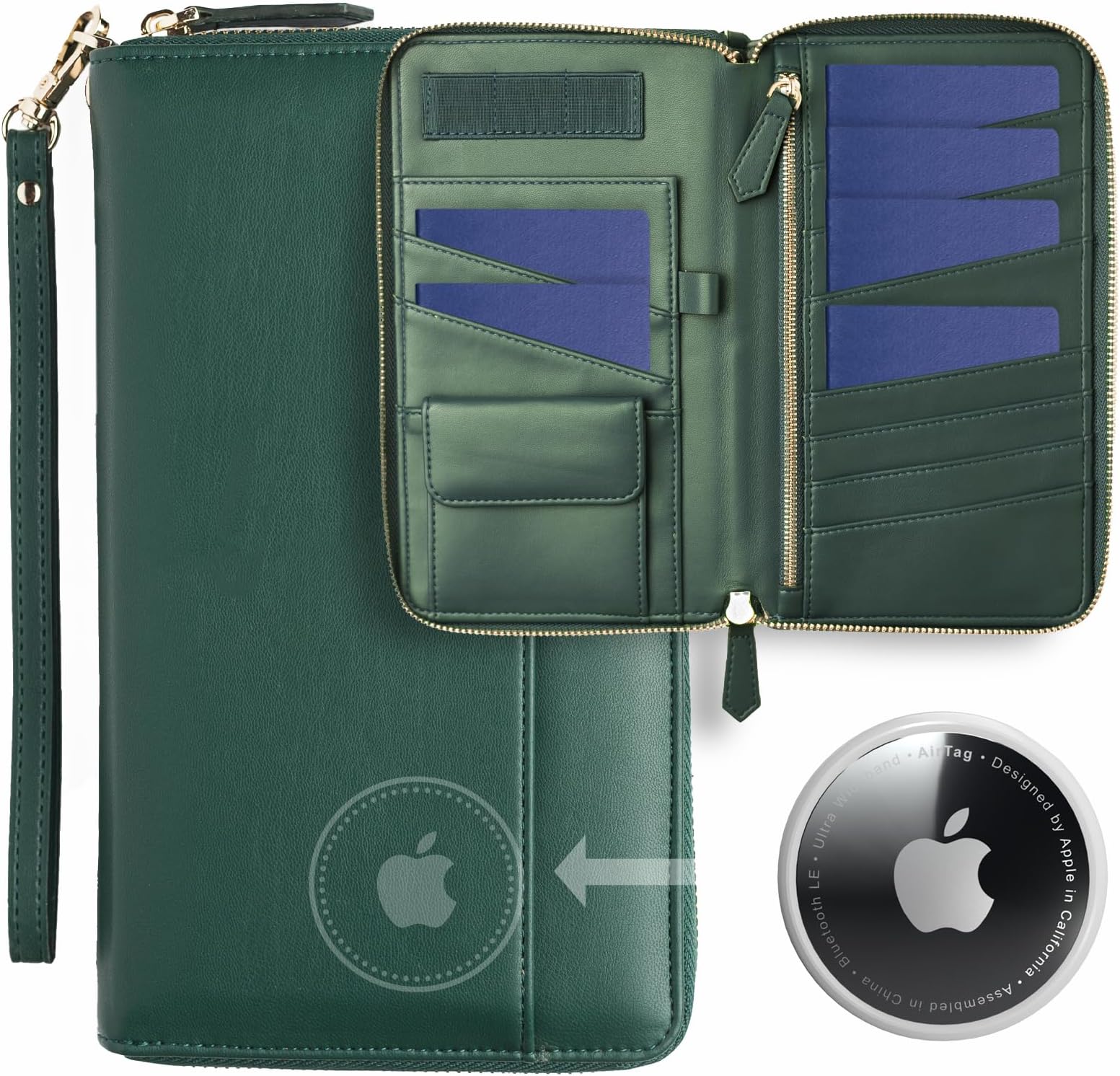 Travel Document Organizer - RFID Passport Wallet Case Family Holder Id Wristlet