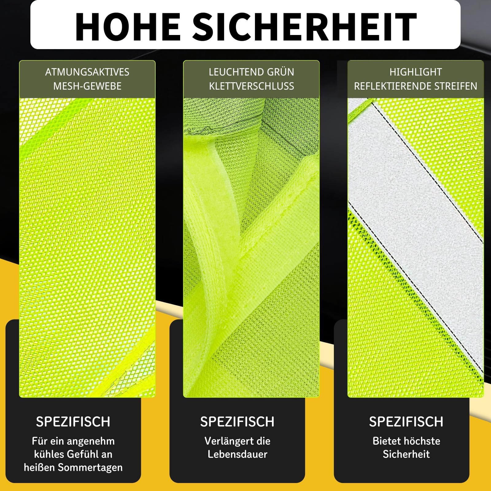 30 Stück Warnwesten Auto für Erwachsene, Männer und Frauen, gut sichtbare Sicherheitsjacken, reflektierende Sicherheitsweste aus Mesh-Material für Outdoor-Aktivitäten, Bauarbeiten, Verkehr