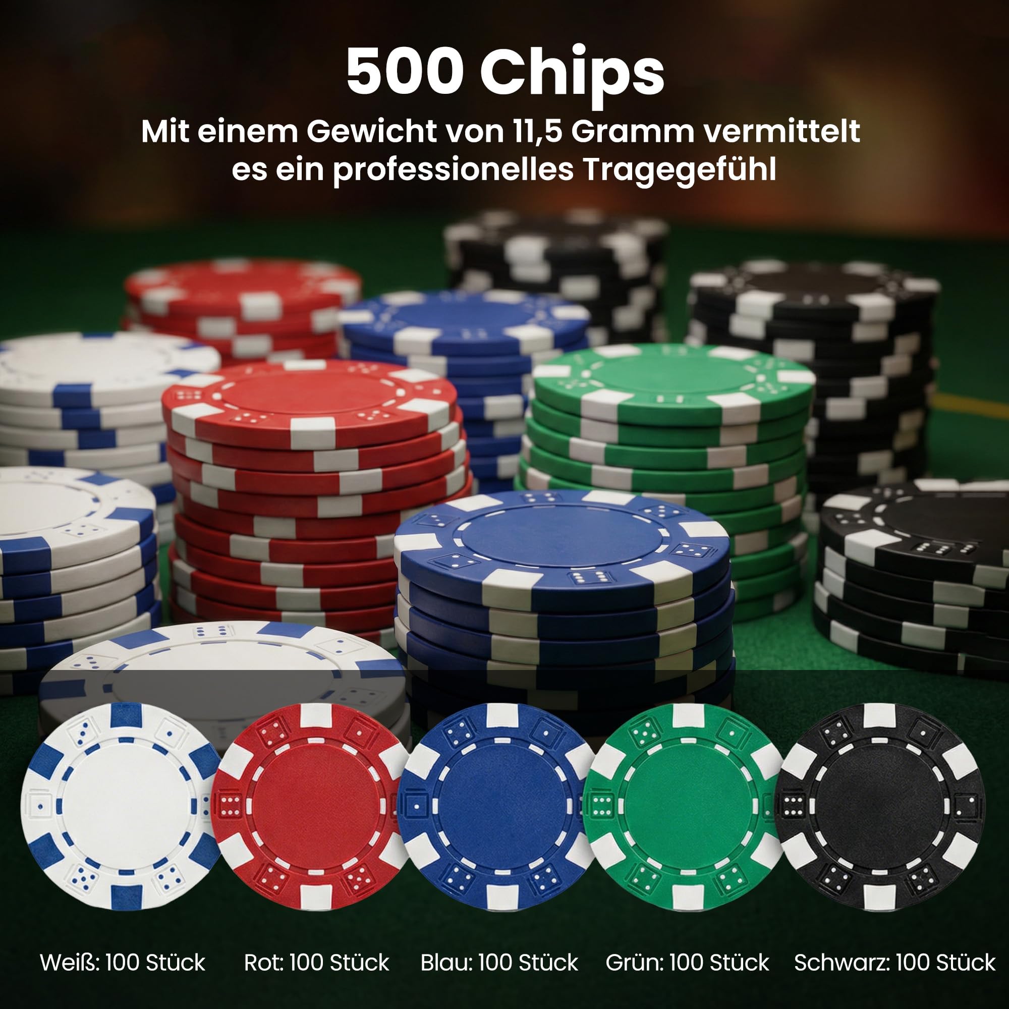 SPORTNOW Walizka pokerowa zamykana, zestaw 500 żetonów, karty, 5 kostek
