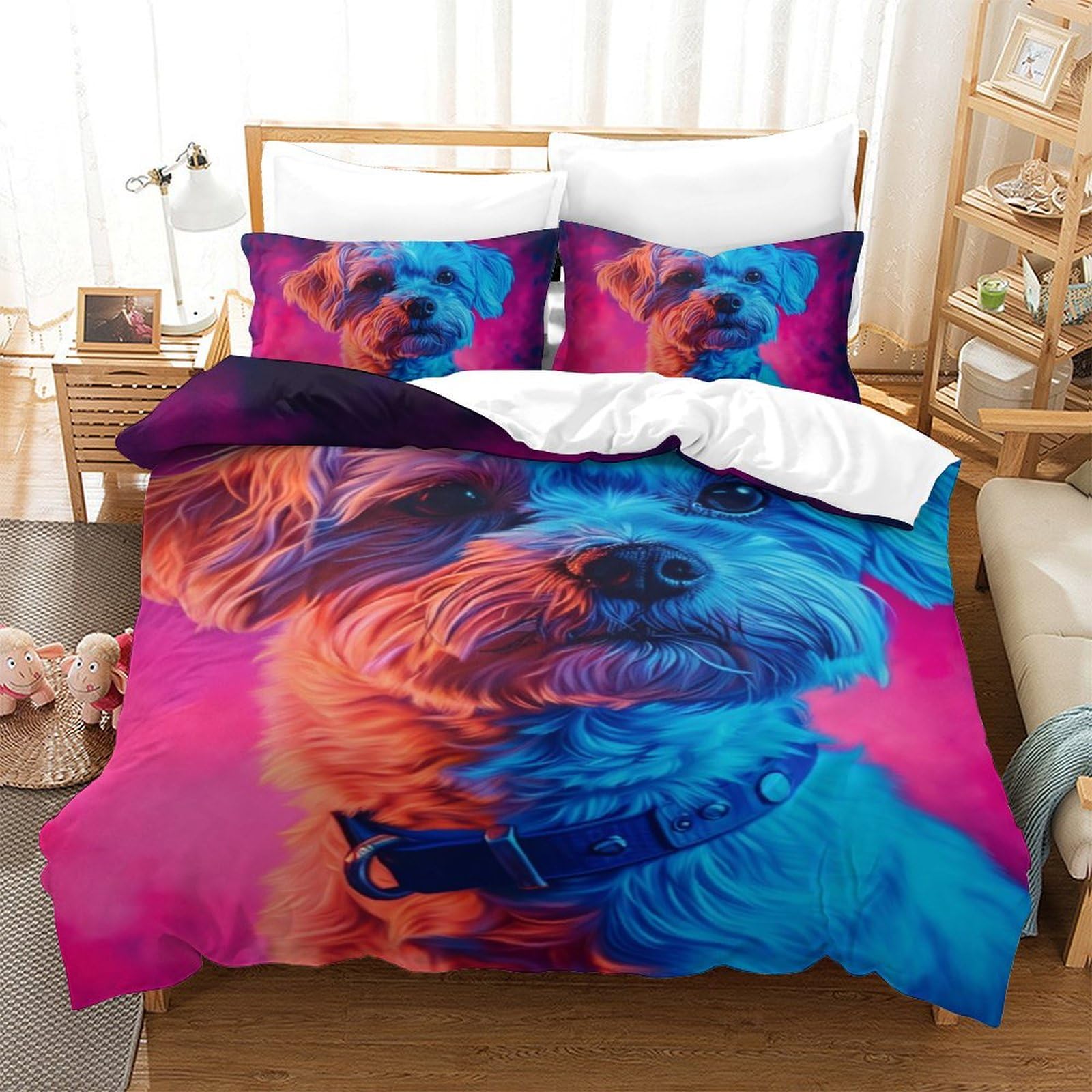 Ensemble de literie Yorkshire Terrier 3D microfibre douce