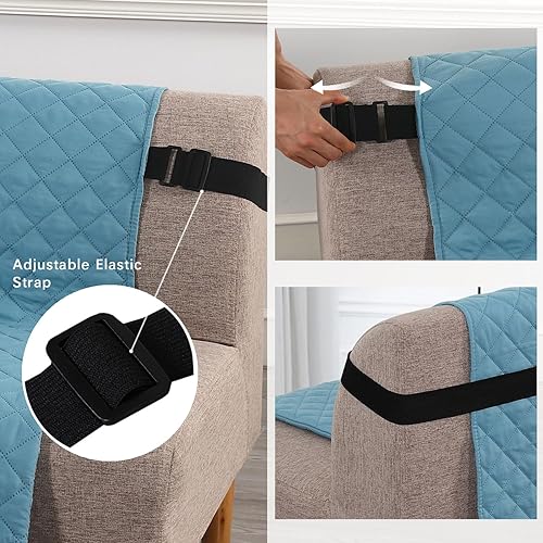 Miniatura 2 de H.VERSAILTEX Funda de futón reversible repelente al agua, ancho de asiento de hasta 70 pulgadas, lavable, protector de muebles de 2 pulgadas, correa