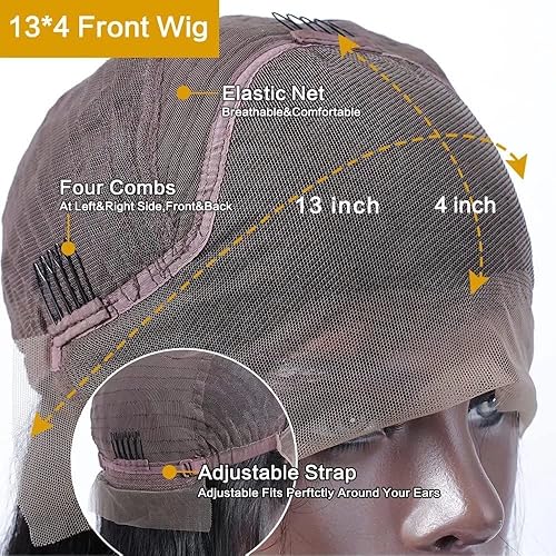 Miniatura 10 de Peluca de cabello Remy brasileño con reflejos #427, 8 pulgadas, 13x6 HD, encaje frontal transparente, peluca de cabello humano ondulado, densidad