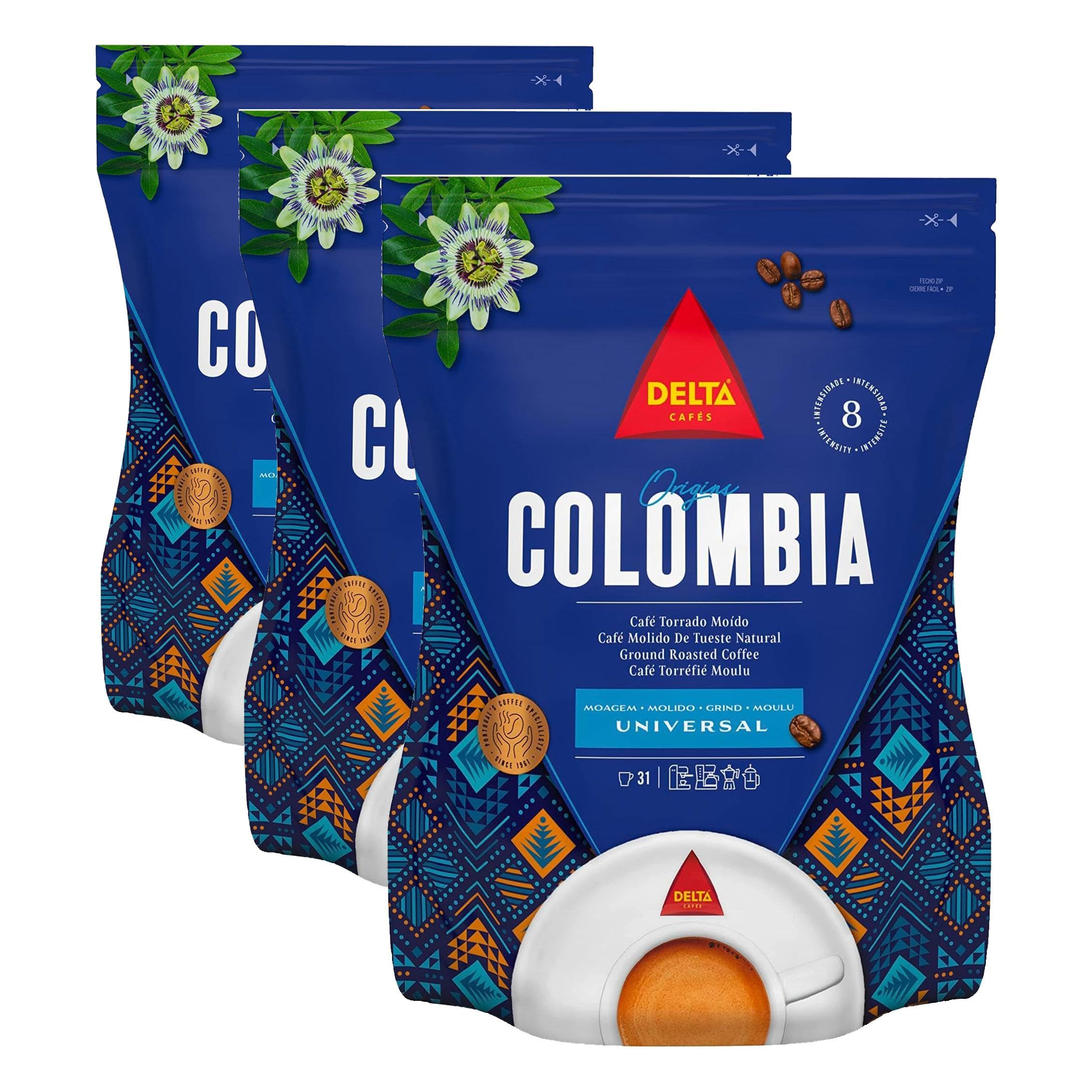 Delta Cafés Origen Colombia Café Molido Suave Paquete de 3