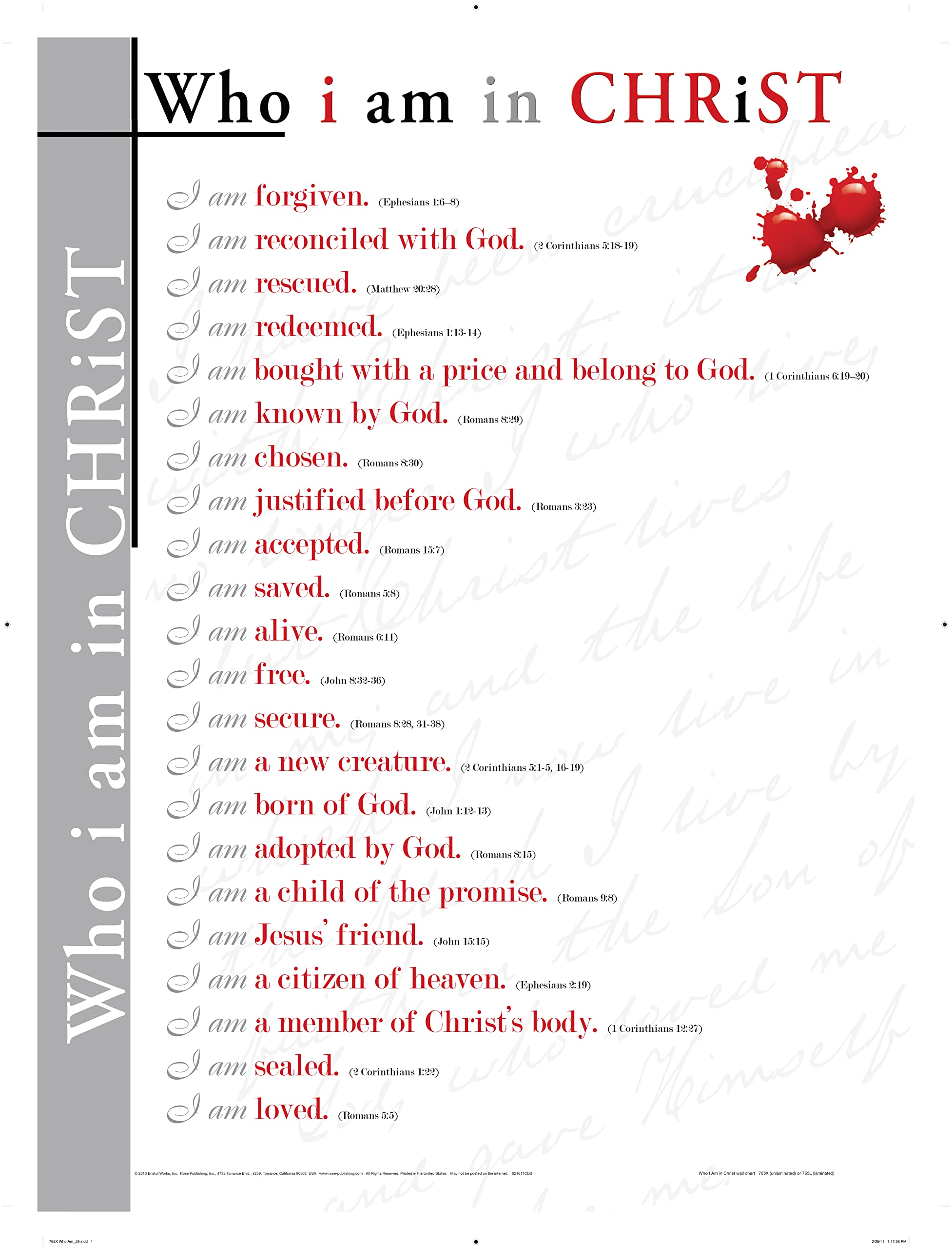 Who I Am in Christ Wall Chart (Charts)