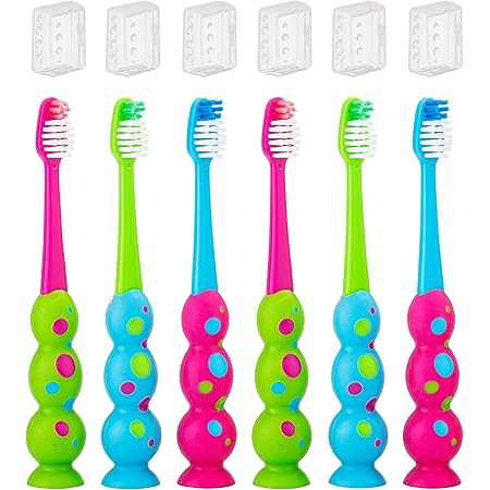 Amazon.com: Kids Toothbrushes 4 Pack - Soft Contoured Bristles - Child ...