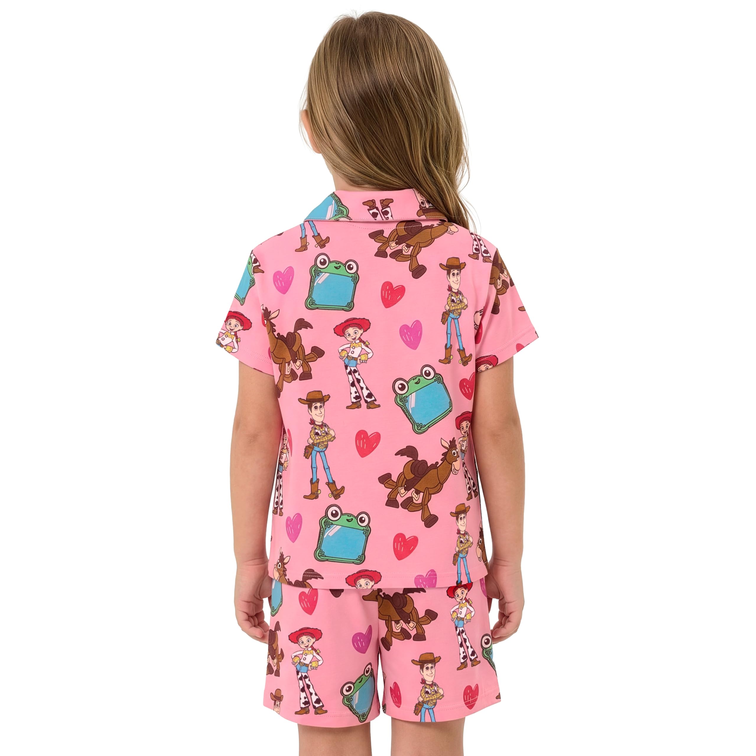 Disney Pigiami Ragazza, Toy Story Pigiama Bambino con Jessie, Woody & Bullseye, Pigiama Cotone Bambina Short Set, 2-8 Anni