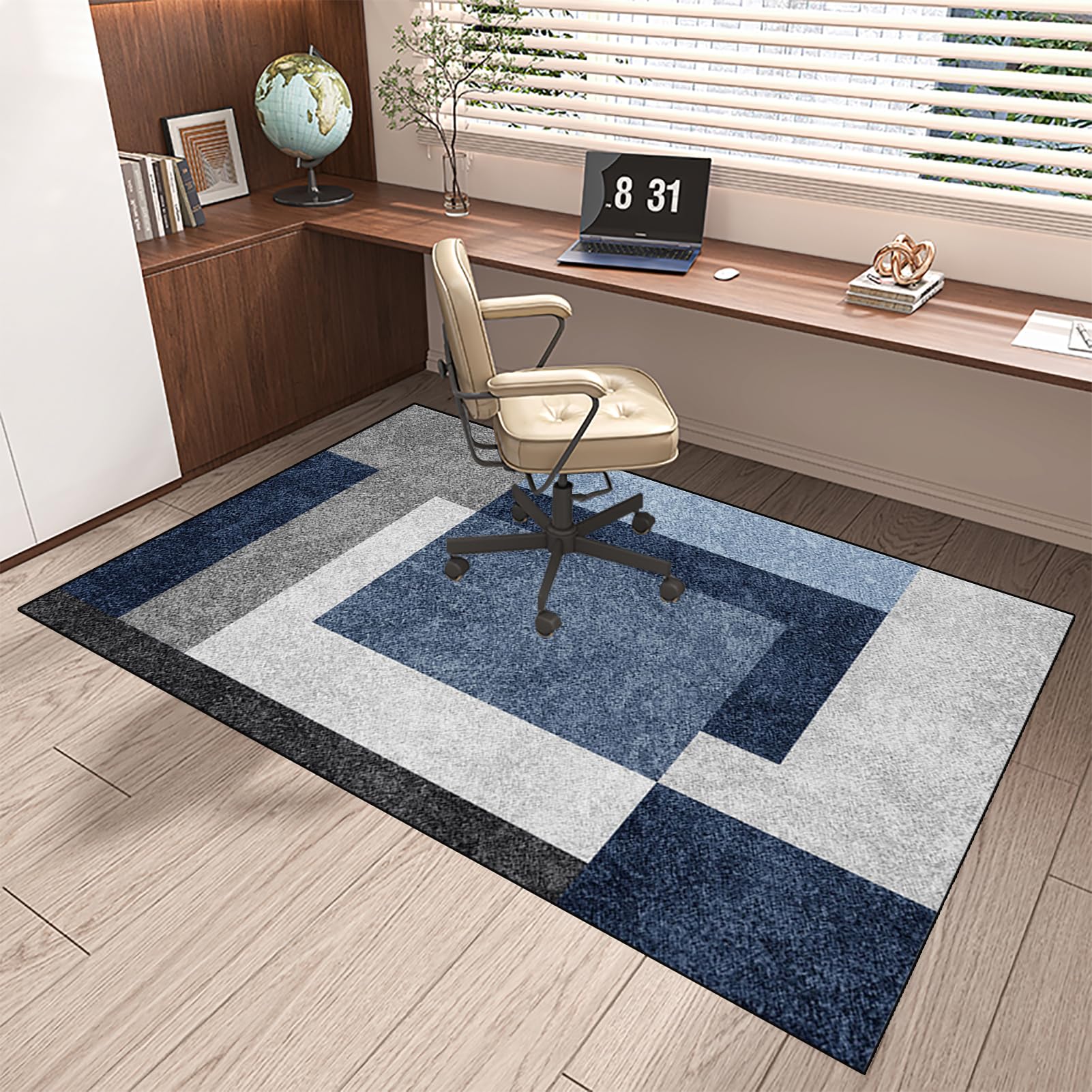 MXOUAJ Office Chair Mat for Carpet Floors Non-slip Gaming Chair Mat for Carpet & Wooden Floors Carpet Protector Chair Mat Easy to Clean Floor Protection Mat for Hard Floors 160 x 180 cm