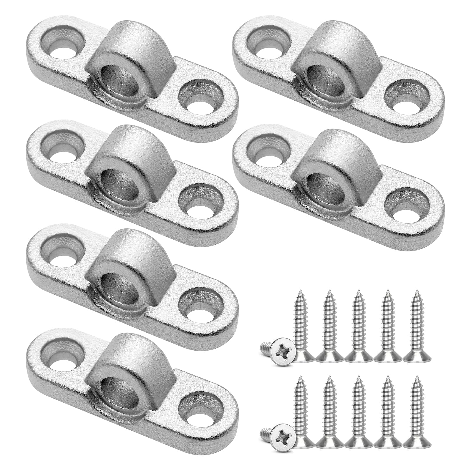 RUNYU Vorzeltösen Set - 6 Stück Metall Vorzeltöse für Wohnmobil und Wohnwagen mit 12 Schrauben - Vertikale und Horizontale Installation (Horizontale)
