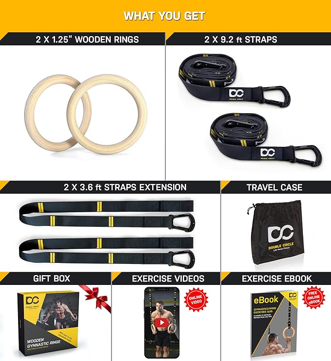 Introducing the Double Circle 1.25” CrossFit Compatible Rings, designed for athletes who demand premium quality and performance. These wooden rings are meticulously crafted for strength and durability, offering a superior gripping experience compared to standard plastic alternatives. Their non-slip surface ensures a firm and comfortable hold, allowing you to focus entirely on your workout. Ideal for both gym and home use, these rings provide a reliable solution for all your fitness needs.