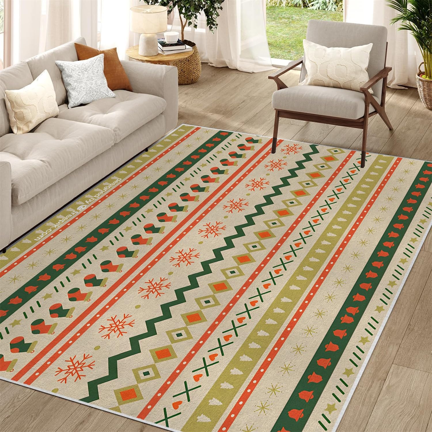 Tapis de porte lavable motif Noël pour entrée propre et festive