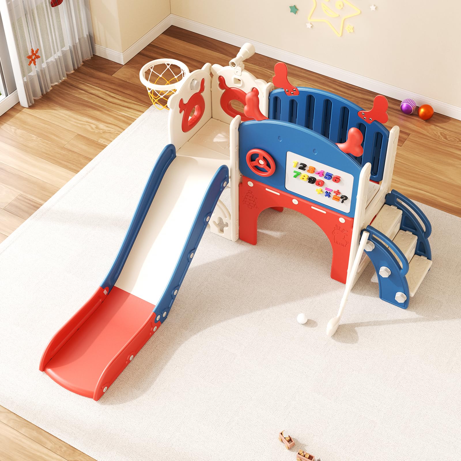 Toboggan Pour Enfants 6 En 1 Intérieur Et Extérieur, Toboggan