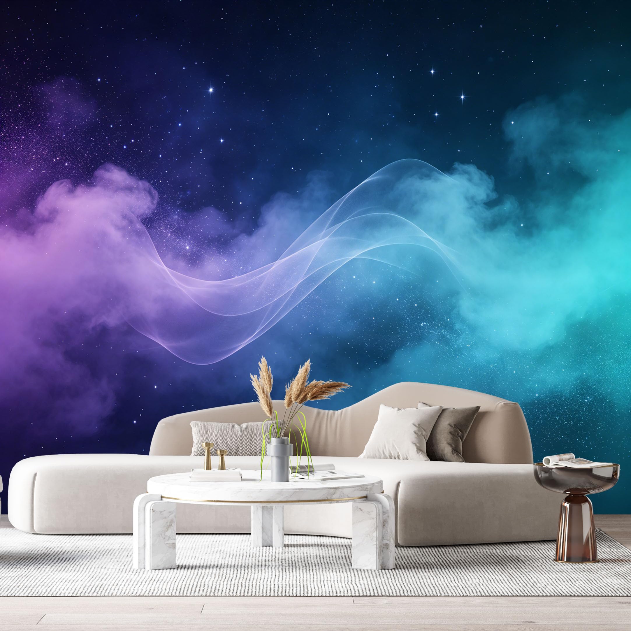 Custom Size Wall Murals Abstract Cosmic Nebula Watercolor Starry Sky SelfAdhesive Wall Fabric Removable Large Wallpaper for Photo Living Room