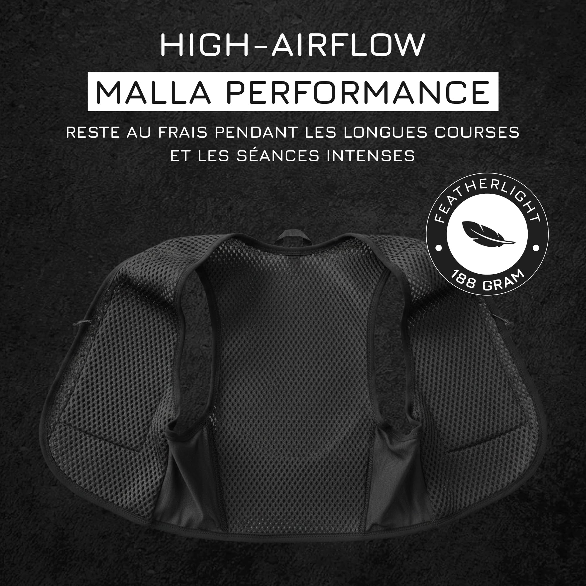 Gilet de course pour homme et femme ultra léger - Gilet de course avec gourde de 500 ml - Gilet d'hydratation pour la course à pied - Sac à dos de course
