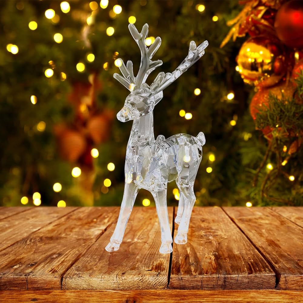 Acrylic Glass Christmas Deer Ornament Collection