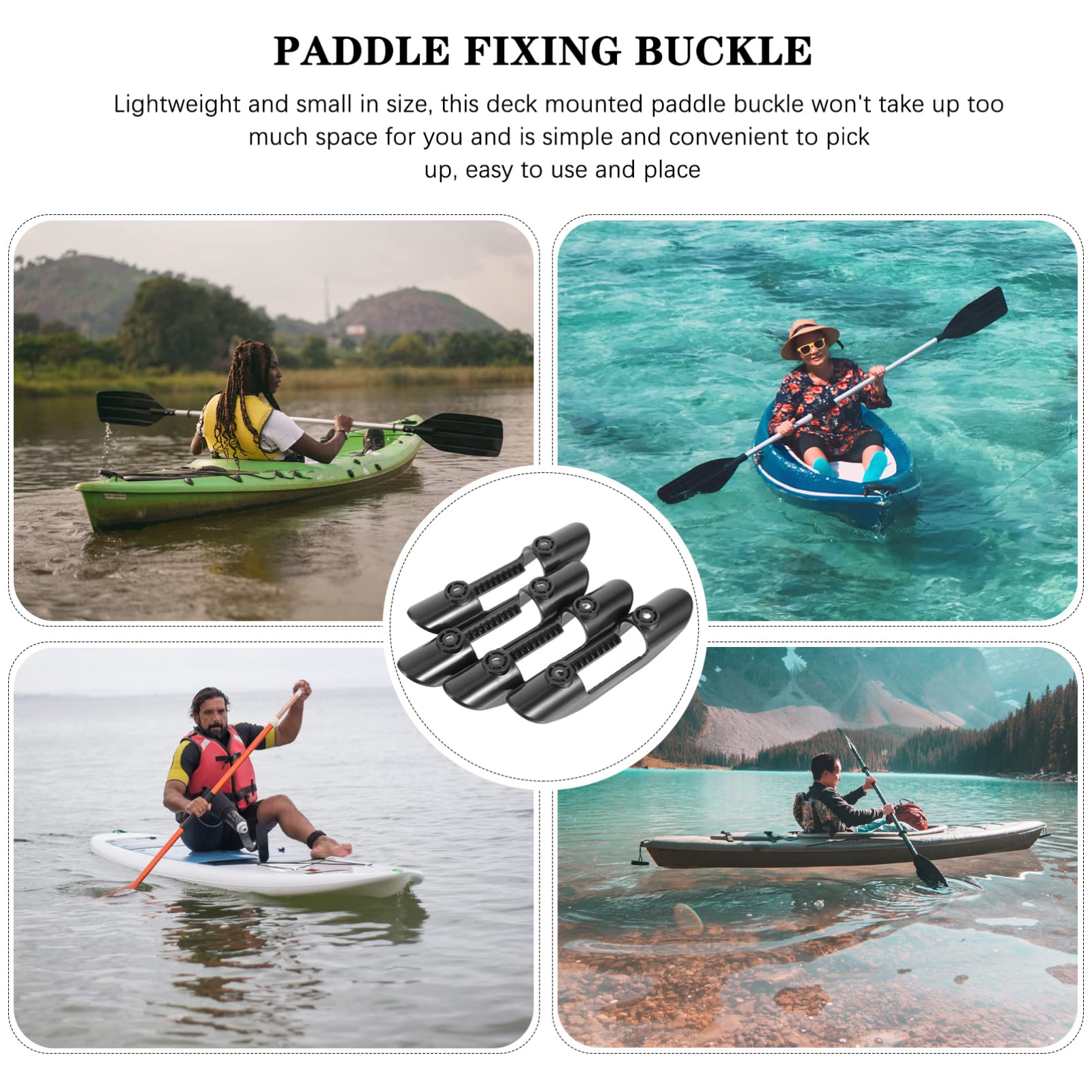 Yardwe Paddelschnalle Kajak Paddelhalter Clip Stange Kajak-attikastopfen Haken Kajak Stecker Bausatz Handhaben Driftsocke Für Fischerboot Kajakzubehör Paddel-Clip Black Plastik