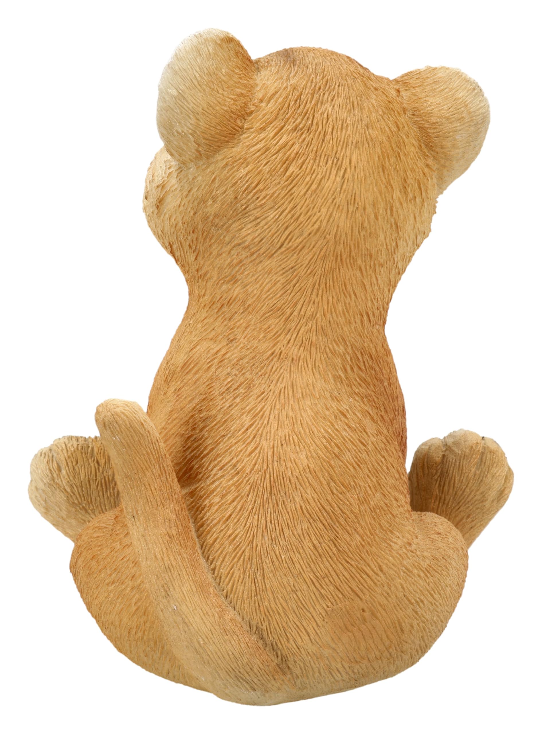 Figuren Shop GmbH Löwenfigur – süßer Löwen-Welpe – handbemalte Tierfigur (13 cm) – Niedliche Dekofigur – Geschenkidee für Tierliebhaber & Sammler