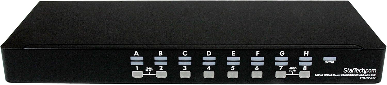 Best Promo StarTech.com 16 Port 1U Rackmount USB KVM Switch with OSD (SV1631DUSBU),Black