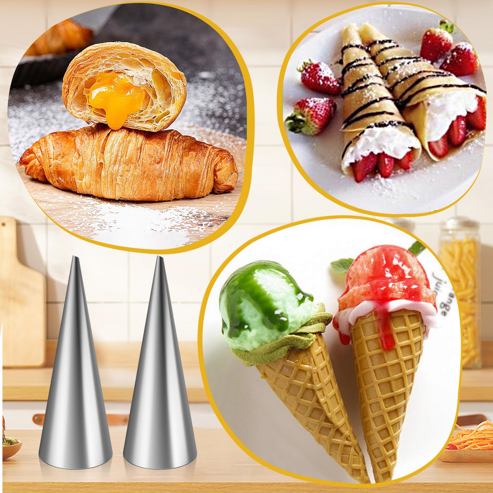 HavaCue Kit Cannoli Professionali 21 Pezzi - Stampini In Acciaio Inox Per Cannoli, Coni, Cialde + Sac à Poche E Bocchetta - 2