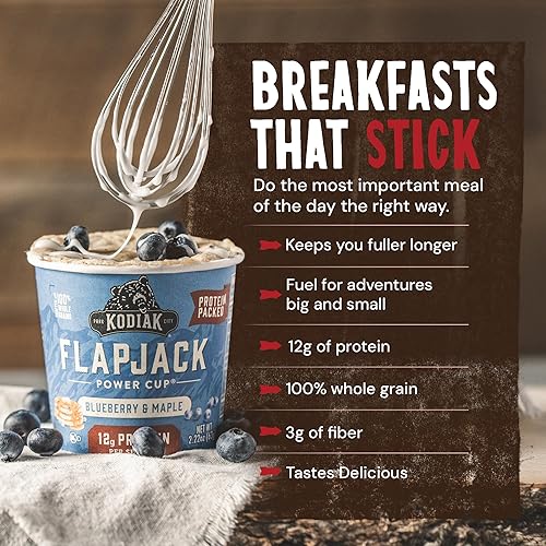 Vista 27 de Kodiak Cakes Pancake On The Go, chispas de chocolate y arce, 2.29 onzas (paquete de 12)