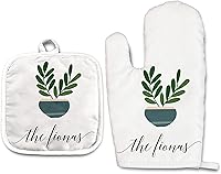 Vista 10 de Lemon - Juego de manoplas de horno personalizadas y soporte para ollas Mitón de horno Soporte para ollas Regalos de cocina Inauguración