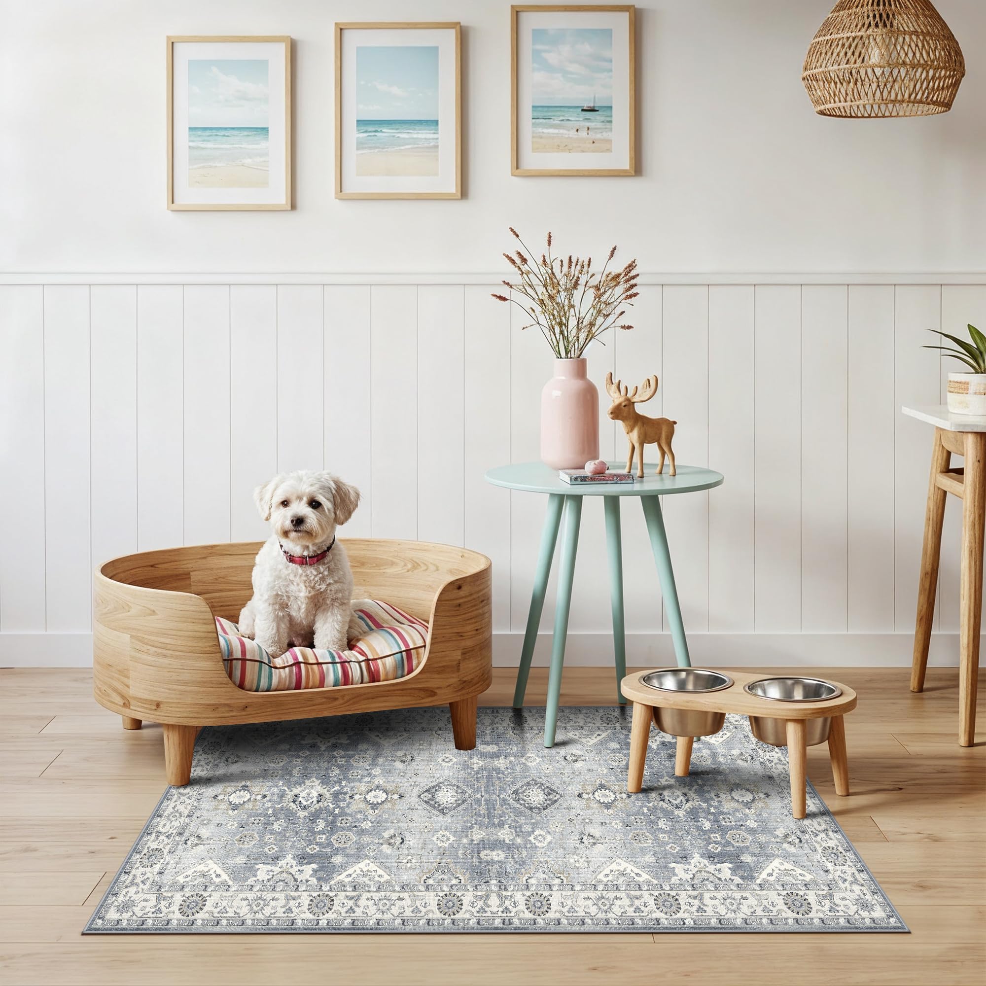 Photo 1 of Washable 2x4 Kitchen Sink Rugs: Washable Non-Slip Hardwood Floor Mat for Stove Soft Stain Resistant Carpet Boho Home Decor for High Traffic Area Low-Pile Area Rug for Entryway Foyer(2x4,Grey)