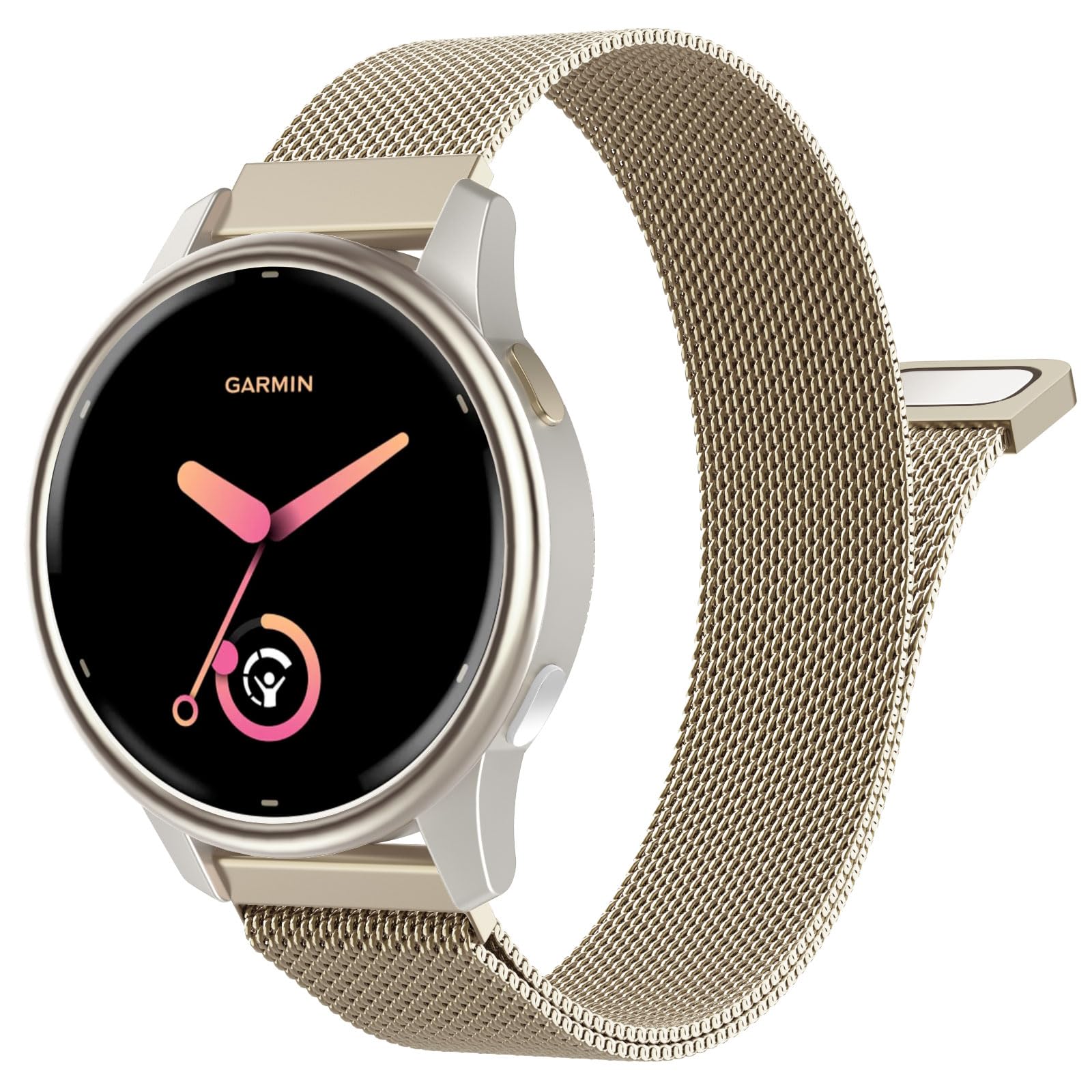 Astorgos 18mm 20mm 22mm Metall Armband Kompatibel mit Garmin Venu 3S/2S/4/3/Vivoactive 4S/Vivomove 3S/Forerunner 255S/265S/Vivoactive 6/5/3, Edelstahlgeflecht Armband für Damen und Herren