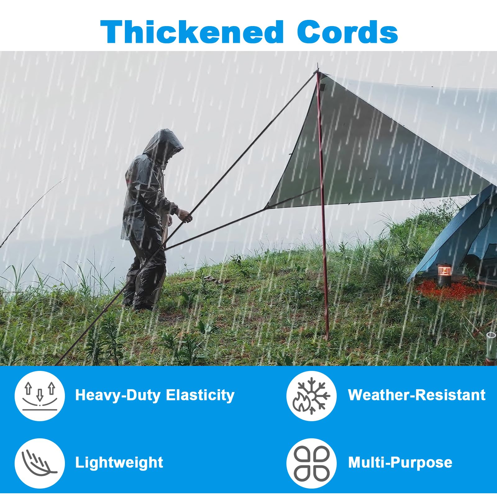 12pcs Heavy Duty Bungee Cords, 50c Adjustable Elastic Bungee Straps - View #8