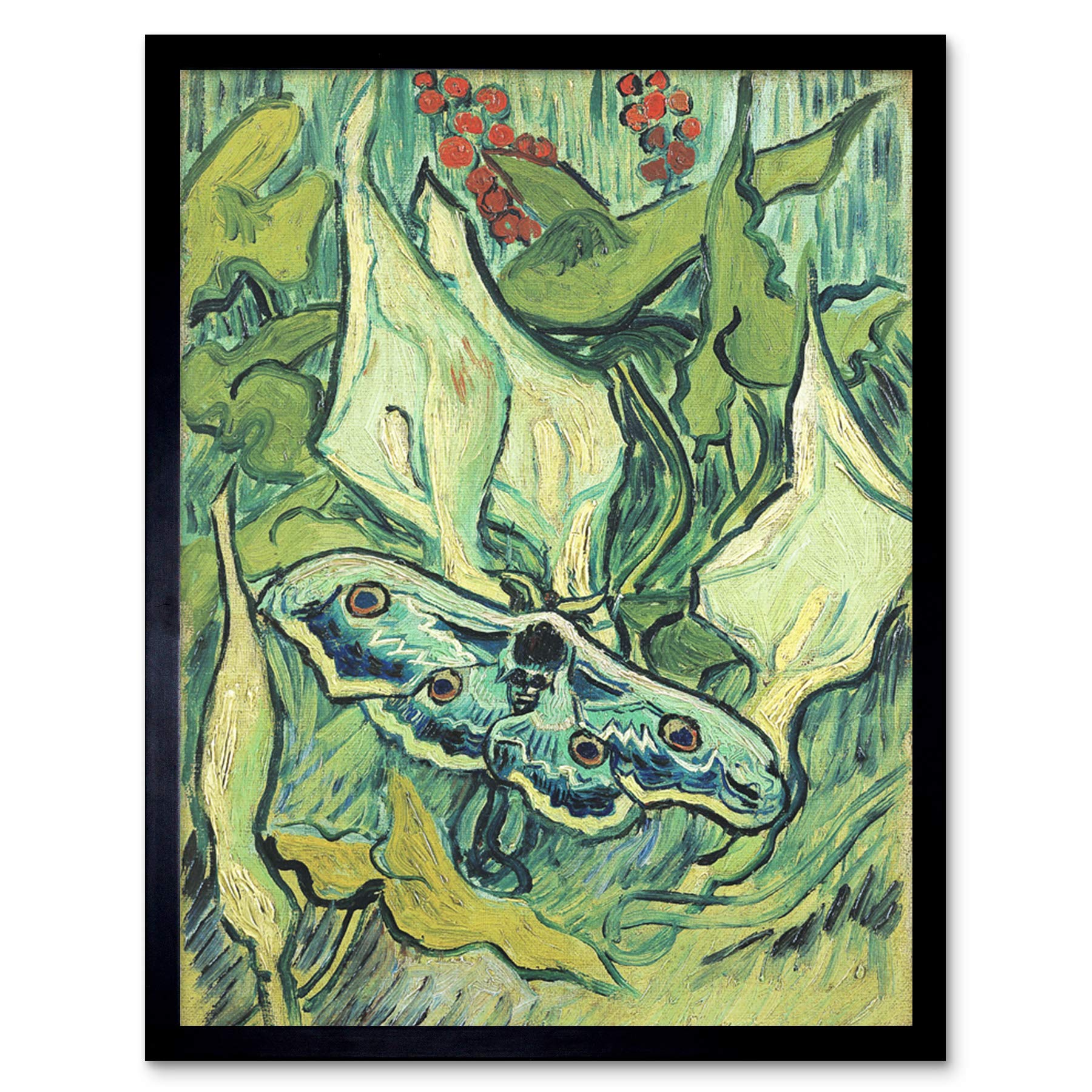 Vincent Van Gogh Emperor Moth Art Print Framed Poster Wall Decor 12x16 inch