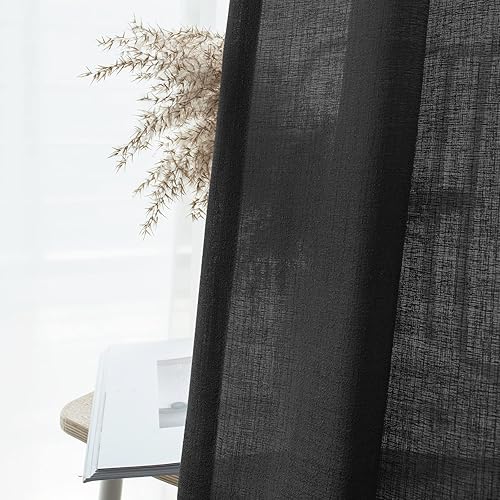 Miniatura 7 de Melodieux - Cortinas semitransparentes para sala de estar, dormitorio, cortinas de gasa