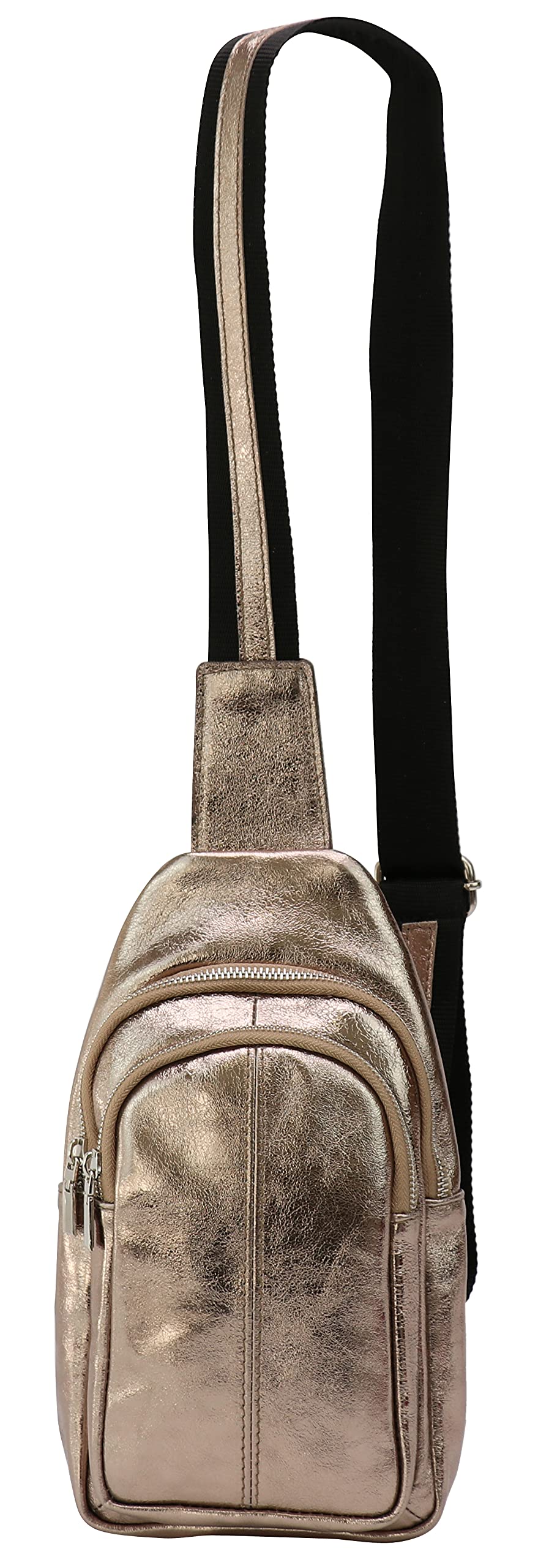 SH Leder Prawdziwa skóra damska unisex torba na piersi na festiwal, podróż, średniej wielkości, torebka na biodra, torba crossbody, damska skórzana torba 16 x 29 cm, Anita G545, brąz, m