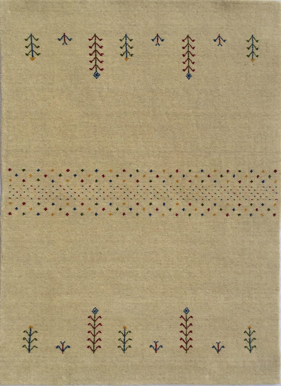 AC3 Wollteppich Gold 200 x 300 cm 100% Wolle handgewebt