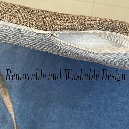 Miniatura 3 de Cojín de banco de jardín suave de 1.6 in de grosor para silla de 2 y 3 plazas, antideslizante, lavable, para muebles de patio, cocina o banco de