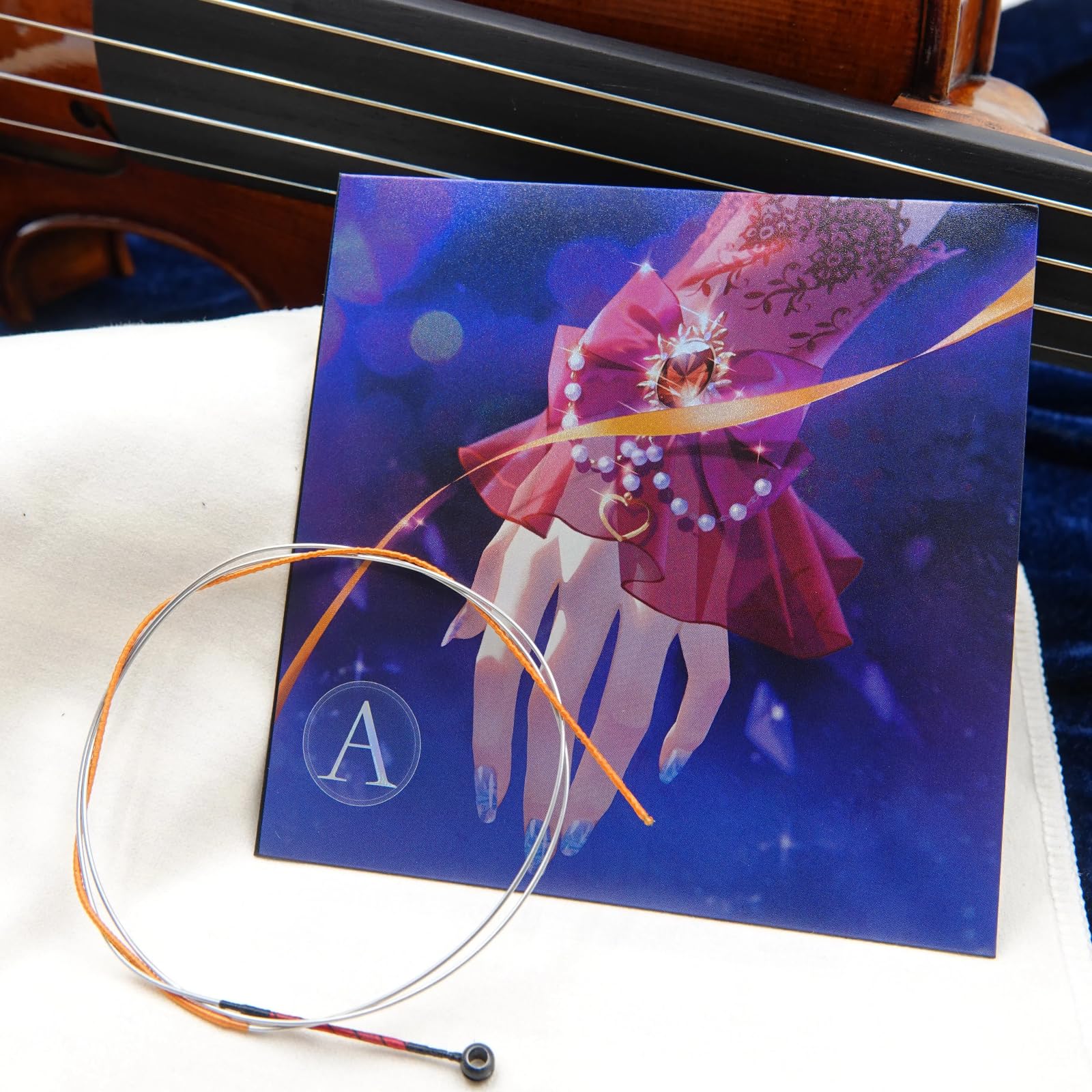 Jeu de cordes universelles pour violon 4/4 & 3/4 | Calibre moyen, noyau synthétique de qualité supérieure, enroulement argenté D & G, aluminium pour A, son riche, toucher doux, testé en concert